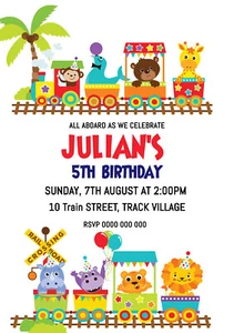 YOU PRINT Birthday Invitations Invites Personalised DIGITAL FILE Trains - Picture 1 of 1