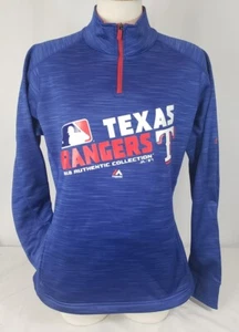 Brand New Women's Majestic MLB Texas Rangers Qtr-zip Sweatshirt - Picture 1 of 3