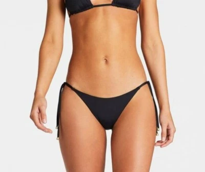 Vitamin A 267851 Women Black EcoLux Elle Tie Side Bikini Bottom Swimwear Size XS - Imagem 1 de 2