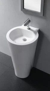 Bathroom Pedestal Sink - Single Pedestal Sink - Modern Sink - Durazza - 20" - Picture 1 of 2