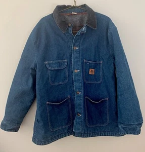 Vintage 70s Big Ben Wrangler Denim Blanket Lined Jacket Distressed Size 50 USA - Picture 1 of 10