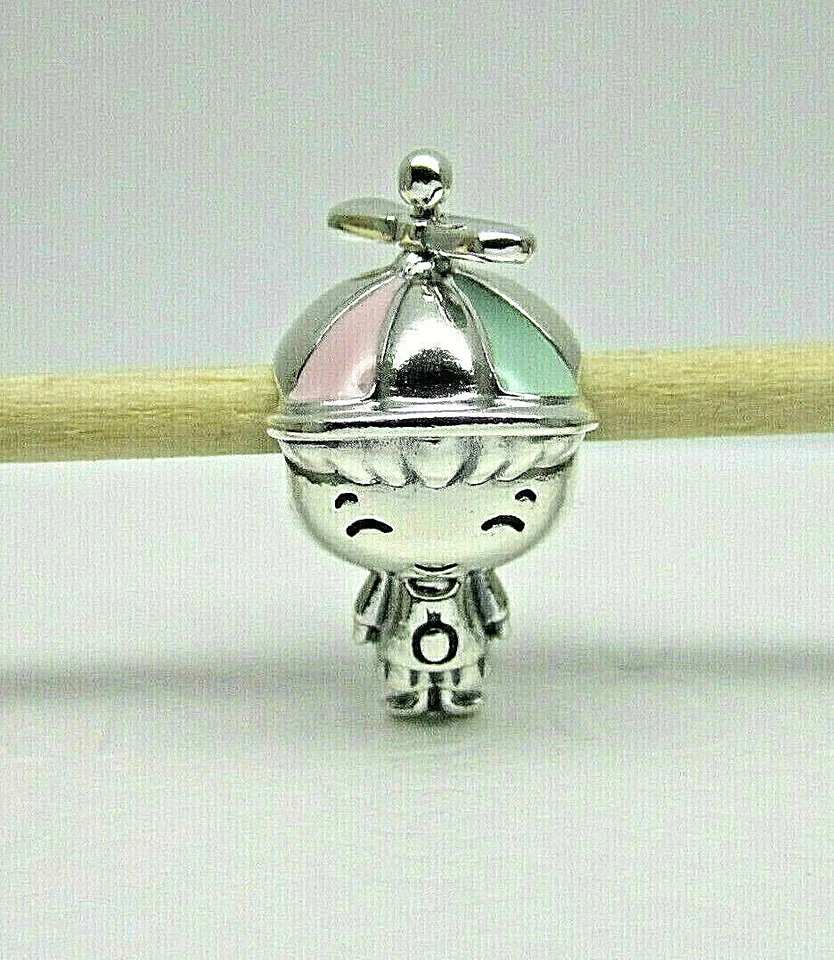Authentic PANDORA 925 Silver Propeller Hat Boy Charm Pendant 798015ENMX