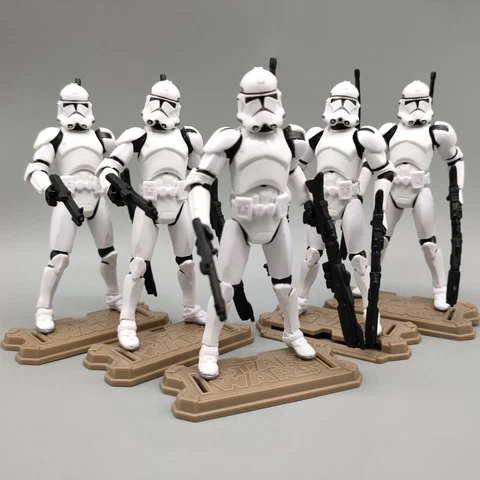 Lot of 5 Star Wars Republic Plain White Clone Trooper 3.75" Action Figure Cover
