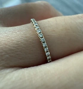 Tiffany & Co. 18k Gold Soleste Metro FULL Eternity Diamond Wedding Band Ring 5 - Picture 1 of 14