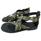 Vince Morris Strappy Leather Flat Sandal Militaire Color Size 8 New $225