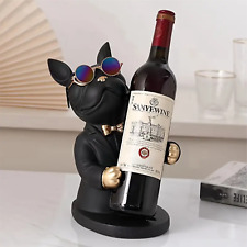 Französische Bulldogge als Wein Flaschenhalter aus Harz, 26 cm Groß in 2 Farben