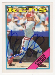 Chris Sabo Signed Reds 1988 Topps Traded Rookie Baseball Card #98T - (SS COA) - Picture 1 of 2