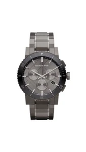 Burberry Men's GMT Chronograph 42mm Watch BU9381 Stainless Steel Dark Gray - Picture 1 of 2