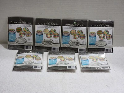 LOT OF 7 DIMENSIONS JAR TOPPER CROSS STITCH KITS FITS 28 MASON JARS GEOMETRIC - Image 1 of 4