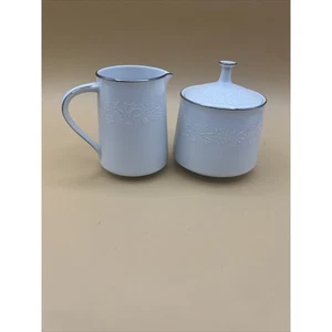 Vintage Noritake Reina 6450 Q Creamer & Sugar Bowl with Lid Set Excellent - Picture 1 of 11