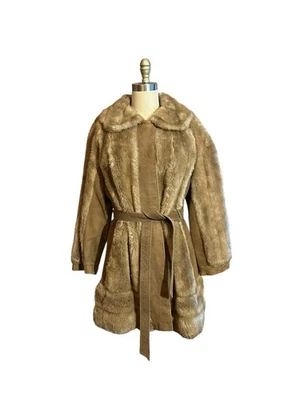 Vintage London Leathers by Lilli Ann Faux Fur Suede Jacket Coat Brown Medium - Image 1 of 4