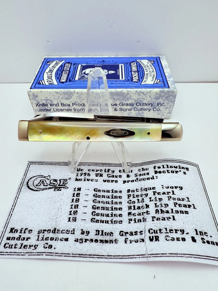 Cuchillo médico Case Classic 82085 1996 labio dorado perla escudo original 1 de 10 Foto 1 de 4