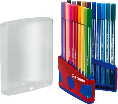 STABILO - Premium-Filzstift - Pen 68 Colorparade - 20Er Tischset in Rot/Blau - 2 - Bild 1 von 4