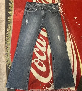 Jeans GUESS Rancho Bootcut Acampanados Para Hombre Talla 33x34 Azul Denim Pantalones de mezclilla desgastados - Imagen 1 de 15