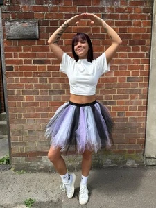 Purple TUTU Skirt Pixie Fancy Dress Fairy Angel Halloween Skirt Petticoat Dance - Picture 1 of 5