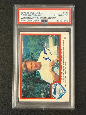 Gene Hackman 1978 O-Pee-Chee Superman Auto PSA Authentic Lex Luther - Image 1 of 2