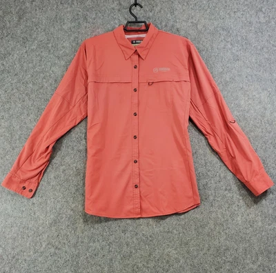 Magellan Outdoors Pro Shirt Woens 2XL Coral Red Vented Long Tab Sleeve Fishing - Image 1 of 4