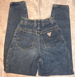 Vintage 80s Guess Georges Marciano Jeans Sz 27 (24") Triangle Pocket High Rise - Picture 1 of 4