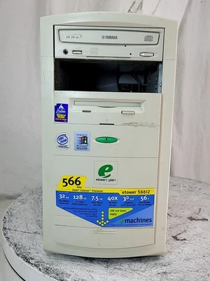 EMACHINES etower 566i2 PC Desktop CELERON (COPPERMINE) 384MB SEE NOTES - Image 1 of 4