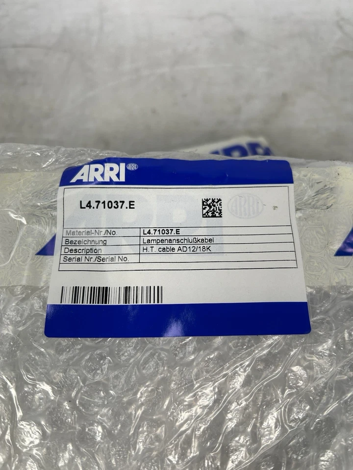 ARRI Daylight 18/12 HMI Replacement Part – AD 18/12 – H.T. cable L4.71037.E - Image 1 of 4
