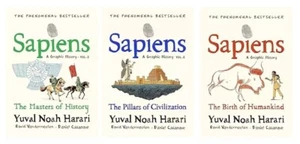 Sapiens A Graphic History, Volume 1+2+3 by Yuval Noah Harari, Hardcover - Picture 1 of 4