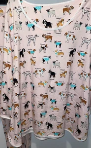 Sleep Sense Pajama Top Womens 2X Cotton PJ NEW Dogs Puppy 3/4 sleeve shirt - Picture 1 of 3
