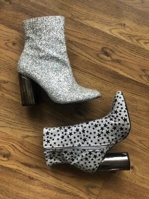 Botines plata brillo estrellas talla 7 mujer capa robbin Nashville disco  Foto 1 de 4