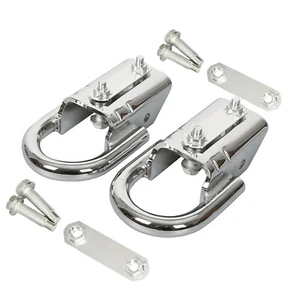 Front Pair Chrome Tow Hooks w/ Hardware For Ford F150 F-150 2004-2024 Cab Pickup - Picture 1 of 13