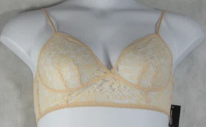 INC International Concepts Women's Floral Lace Bralette, Almond Latte, Medium - Picture 1 of 3