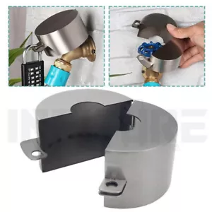 Kit de bloqueo de grifo plateado para exteriores con cerradura de grifo exterior para manguera de jardín - Imagen 1 de 7