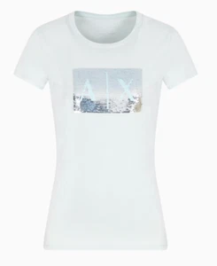 Armani Exchange Womens Slim fit T-shirt in stretch cotton jersey - Size S - Picture 1 of 3