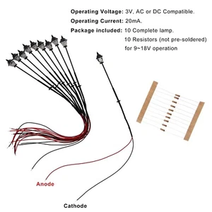 10pcs Model Railway LED HO Scale Lamps 1:87 Street Lights 2.24inch Warm White - Picture 1 of 6