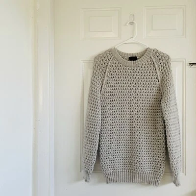 Lanvin 70% 美利奴羊毛 30% 羊绒男式灰色毛衣 XS 码意大利 — 第 1/4 张图片