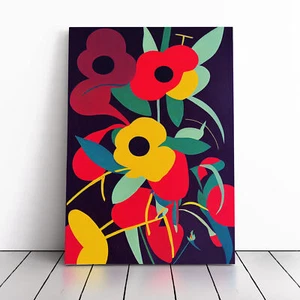 Rose Flower Pop Art Canvas Wall Art Print Framed Picture Home Decor Living Room - Picture 1 of 5