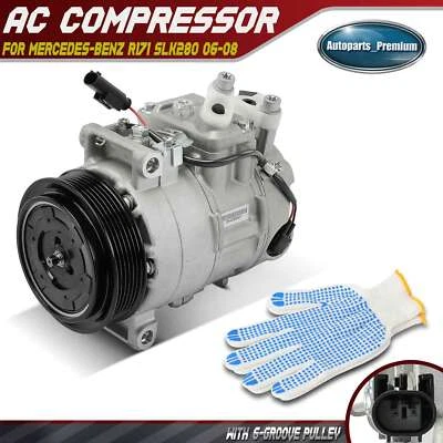 Compresor de aire acondicionado con polea de 6 ranuras para Mercedes-Benz R171 R172 SLK280 SLK350 W211 Foto 1 de 4