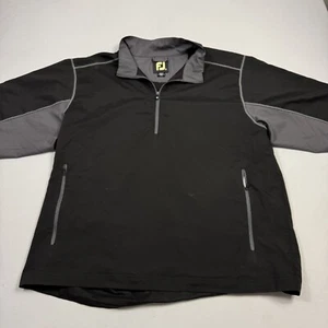 FootJoy Men's 1/4 Zip Windbreaker Golf Jacket Short Sleeve Polyester Black 2XL - Picture 1 of 13