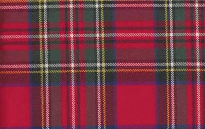 SCOTCH TWEED Royal Stewart Tartan Fabric 13oz 100% Pure Wool