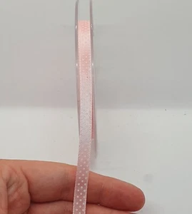 Nastro DOTTY 5m rosa chiaro tessuto monofacciale raso bordo cucito artigianale 6mm - Foto 1 di 1