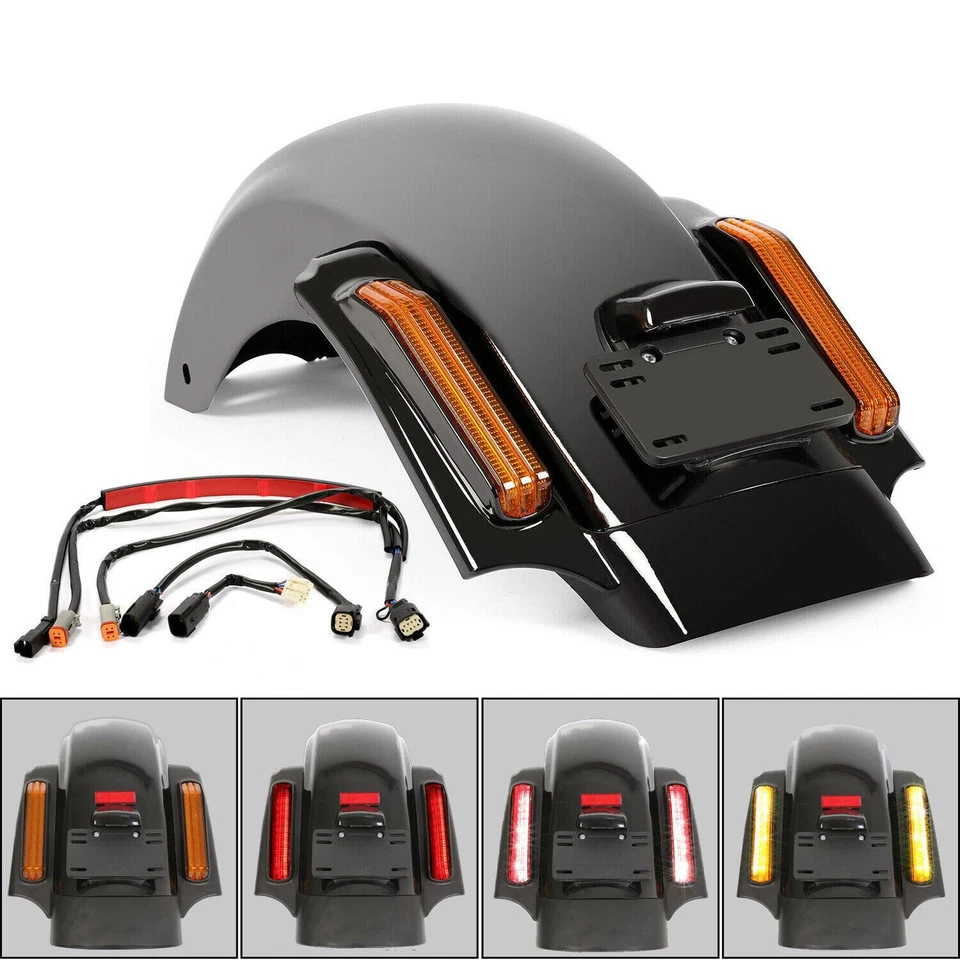 Sistema LED guardabarros trasero apto para Harley Electra Road Street Glide 14-UP CVO estilo Foto 1 de 4
