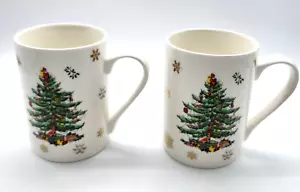 Tazze Spode By Pimpernel ""Albero di Natale"" design diverso su ogni lato set di 2 - Foto 1 di 7