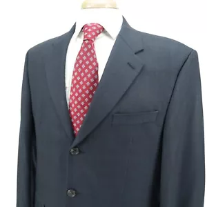 Chaps Ralph Lauren 3 Btn Dark Slate Blue Plaid Blazer Sport Jacket 41R Canada - Picture 1 of 16