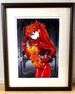 EVANGELION Asuka Langley Reproduction Original Art Test Plug Suit w/ Bound Frame - Picture 1 of 6