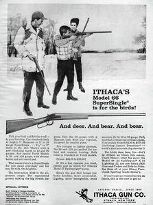 1966 Ithaca Model 66 Super Single Shotgun Original Print Ad - Picture 1 of 1