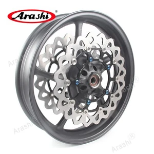 For Yamaha YZF R6 2003 2004 YZF-R6 Front Wheel Rim + Brake Disc Rotor 17'' Black - Picture 1 of 12