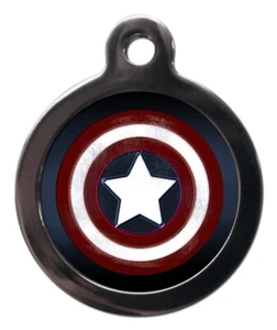 Pet ID Tag Avengers Captain America Schild Logo 26mm oder 32mm ID Tag - Bild 1 von 2