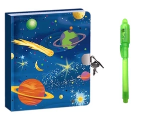 Peaceable Kingdom Space Leuchtschloss/Schlüsseltagebuch 2 Schlüssel & grüner unsichtbarer Tintenstift   - Bild 1 von 7