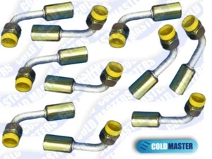 SET OF 10 FITTINGS FOR UNIVERSAL UNDERDASH EVAPORATOR OR DRIER #6 90 Deg BEDLOCK - Picture 1 of 3
