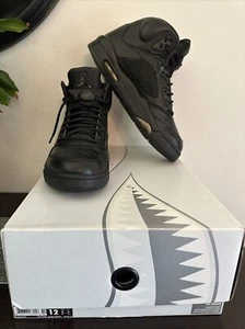Premium Triple Black/Black Jordan 5 Retro Men Size 12 🔥🔥 - Picture 1 of 11