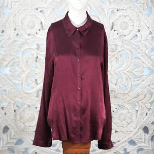 Camicia donna Intimissimi L bordeaux seta raso lucido lusso minimalista - Foto 1 di 8