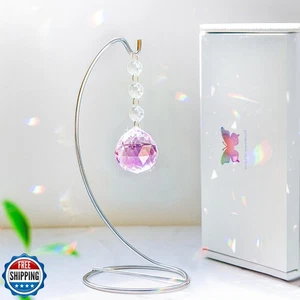 LinyAlmY Grief Gifts for Women,40mm Crystal Suncatcher 9-inch Silver Stand wi - Picture 1 of 5